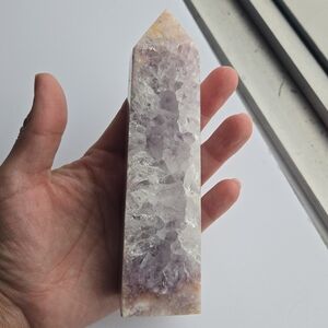 Pink Amethyst Druzy Tower Quartz Crystal Point (0.67 lb / 303g)